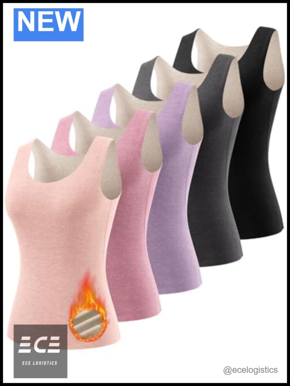 Women's Fleece Lined Thermal Tank Top Sleeveless Base Layer Scoop Neck